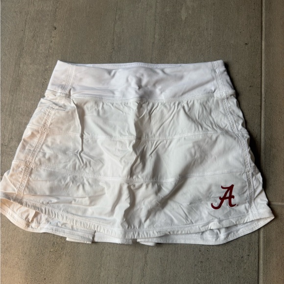 lululemon athletica Dresses & Skirts - Lululemon White pace rival skirt with Alabama A